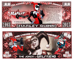 Harley Quinn The Joker's Girlfriend Novelty Million Dollar Bill