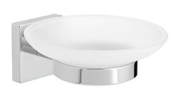Bokx Frosted Glass Soap Dish And Holder - 10 Year Guarantee