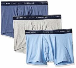 Kenneth Cole New York Men's Cotton Stretch Trunk 3 Pk 3 Pack - Gyht belair vni Small