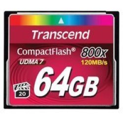 Transcend Compactflash 800X 64GB 800 Card 120 60MB S
