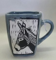 Special Donkey Handmade Sgraffito Mug