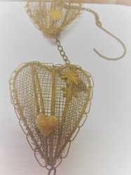 Rustic Hanging Hearts With Bell