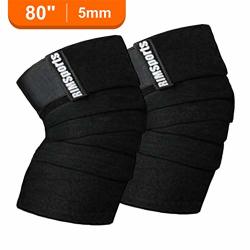 Rimsports Knee Wraps For Weightlifting - Powerlifting Workout & Squats Knee Wrap - Reduces Stress On Quadriceps I Ideal Elastic Support & Compression Strength