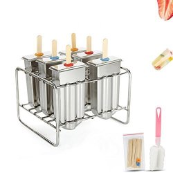 Binglinghua 6PCS Stainless Steel Molds Ice Lolly Popsicle Ice Cream Stick Holder Industrial STYLE1