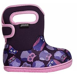 Bogs Baby Bogs Waterproof Insulated Toddler kids Rain Boots For Boys And Girls Owls Print purple multi 8 M Us Toddler