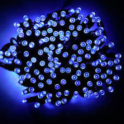 100 Blue Led Solar Powered Garden Fairy Lights