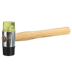 30mm Mini Wooden Shaft Handle Rubber And Nylon Doubled Face Hammer Mallet Tool