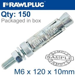 Rawlplug Projecting Bolt M6X65X10MM X150 -box Raw R-P1-RBP-M06-10W