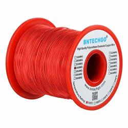 Bntechgo 24 Awg Magnet Wire - Enameled Copper Wire - Enameled Magnet Winding Wire - 1.0 Lb - 0.0221" Diameter 1 Spool Coil Red