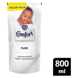 Comfort Pure Concentrated Laundry Fabric Softener Refill For Sensitive Skin 800ML