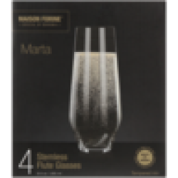 Marta Crystal Stemless Flute Glass Set 4 Piece
