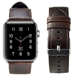Buyitall.today Cowhide Leather Band 38MM For Apple Watch - Dark Brown