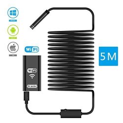 Dr.meter Wifi Endoscope 2.0 Megapixels HD Digital Inspection Camera With 5 Meters 16.4FT Cable And 8 Leds In The Camera Handheld Borescope Supports Windows Ios