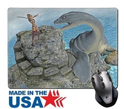 Msd Natural Rubber Mouse Pad mat With Stitched Edges 9.8 X 7.9 Image Id: 10442761 Sea Monster Attack