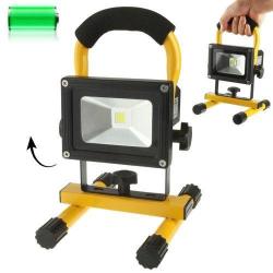 10W Waterproof Rechargeable LED Floodlight Portable LED Floodlight With Bracket Dc 12 24V Yellow