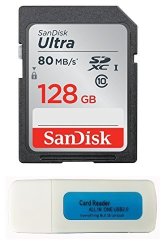 Sandisk 128GB Sdxc Sd Ultra Memory Card 80MB Bundle Works With Canon Powershot Elph 150 Is Elph 170 Is G7 X Camera Uhs-i SDSDUNC-128G-GN6IN