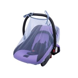 Mosquito Net Tuscom Bug Net Canopy Cover For Baby Newborn Strollers Infant Carriers Car Seats Cradles 31.5 43.3" Blue