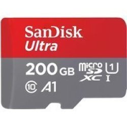 SanDisk Ultra 200GB Micro Sdxc Card Red & Grey