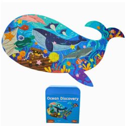 Floor Puzzle Ocean Discovery-whale SHAPE-108 Pcs In Carrycase
