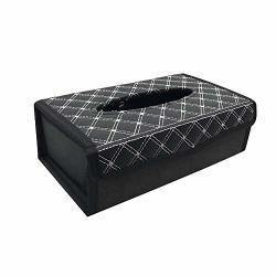 Idain Car Auto Paper Case Tissue Box Napkin Holder Pu Leather Rectangular Car Tissue Box White+black