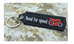 Need For Speed Embroidered Patch Keychain Key Ring Motorcycle Racing Biker Yamaha Honda Suzuki