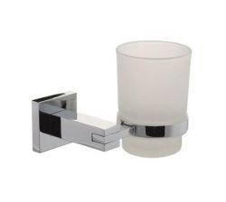 Toothbrush Holder Frosted Glass With Square Bracket