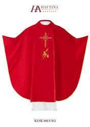 Haftina Polish Chasuble - All Colours - Jhs In Cross Design With Vine & Wheat