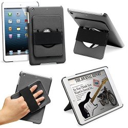 Fosmon Grip Hand-held Leather Protective Case Cover With Stand And Hand Strap For Apple Ipad MINI Ipad MINI 2 With Retina Display 2013 Ipad MINI 3 2014 - Black