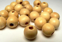 Wooden Beads - Natural - Polished - Round - 9x7mm - 50 Pcs