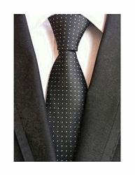 Men's Black Pin Dot Party Woven Ties Repp Elegant Banquet Formal Prom UK Necktie
