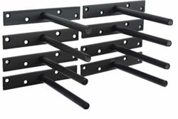 PCS 8 6 Heavy Duty Black Floating Shelf Bracket Solid Steel Blind Shelf Supports - Hidden Brackets For Floating Wood Shelves - Concealed Blind