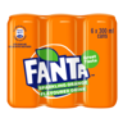 Orange Flavoured Soft Drink Cans 6 X 300ML