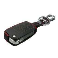 3 Button Leather Remote Key Case Cover Holder For Vw Sagitar Golf Jetta Passat