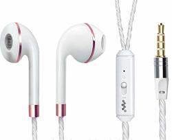 Headphones Ring For Huawei P Smart 2019 With Microphone Adjustable Hands-free Headset Universal Jack Pink
