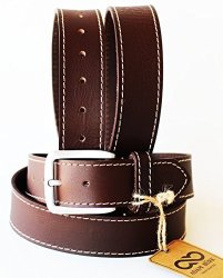 37-38 Adam Burk Men's Western Heavy Duty Leather Stitched Belt 26AB04