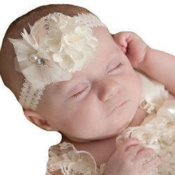 BABY Miugle Baptism Headbands Girl Christening Headband With Bows