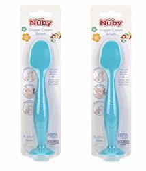 Nuby Silicone Diaper Cream Brush With Suction Base Aqua 2 Pack
