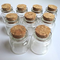 Luo House 10PCS 15ML Cute Small Cork Stopper Glass Bottle Vials Jars With Cork 30X40MM