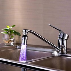 Staron New 7 Colors Changing Tap Light Water Glow LED Light Kitchen Sink Bathroom Stream Shower LED Faucet Taps Lights Silver