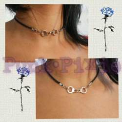 Braided Cord Handcuff Choker Necklace