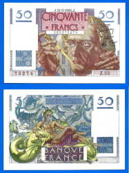 France 50 Francs 1946 31 May Unc Serie Z Le Verrier Europe Banknote Frcs Frc