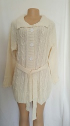 Cream Jersey - Belted - Sizes Xl And Xxl