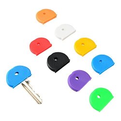 Uniclife Key Cap Rings 50 Pack 8 Assorted Colors Key Identifier Tag Covers