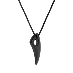 Stainless Steel Black Tooth Pendant Necklace