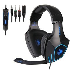 Sades SA819 Xbox One PS4 PC Gaming Headsets Headphone 3.5MM Over-ear Headphones With Microphone In-line Volume Control