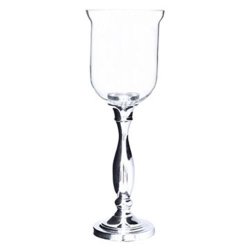60CM Silver And Glass Candle Holder