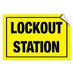 Lockout Station Hazard Hazard Labels Vinyl Label Decal Sticker 10X7 Inches