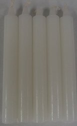 Set Of 5 X 6" Taper Spell Candles: White