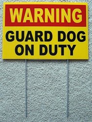 1 PC Persuasive Unique Warning Guard Dog On Duty Yard Signs Security Decal Business Post Tools Fence Property Stakes Decor Under Cameras Protected Burglar