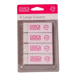 SIMPLE CHOICE - 4PC Plastic Eraser